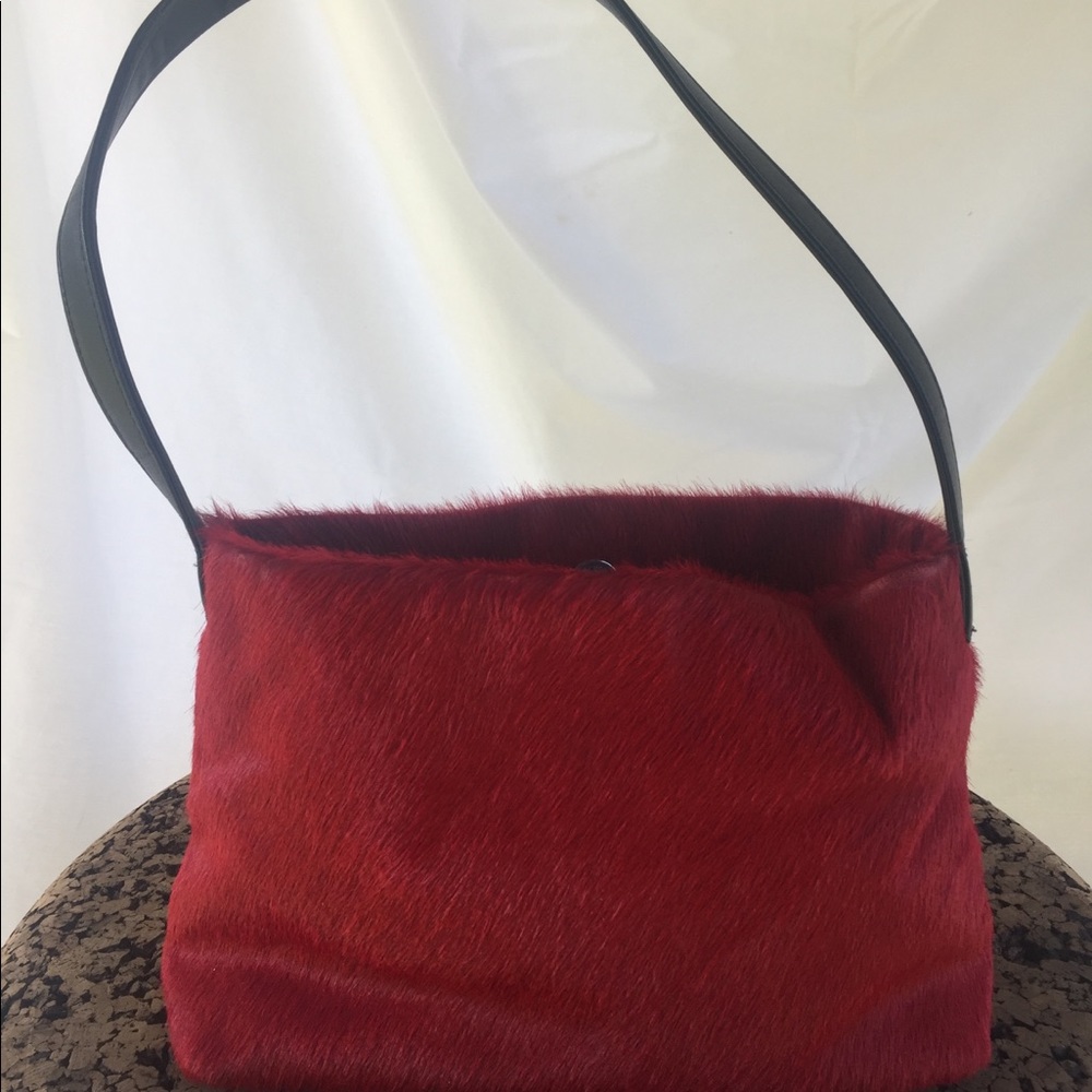 Frenchy Of California Cherry Red Pony Hair Handbag